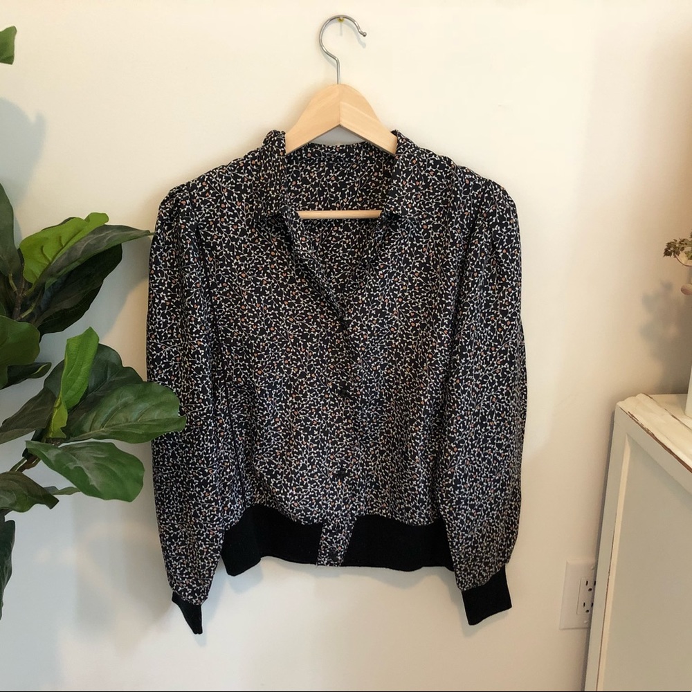 Lightweight floral button down collared shirt
